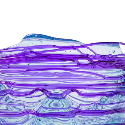 Spaghetti Vase - Clear Aqua, Purple