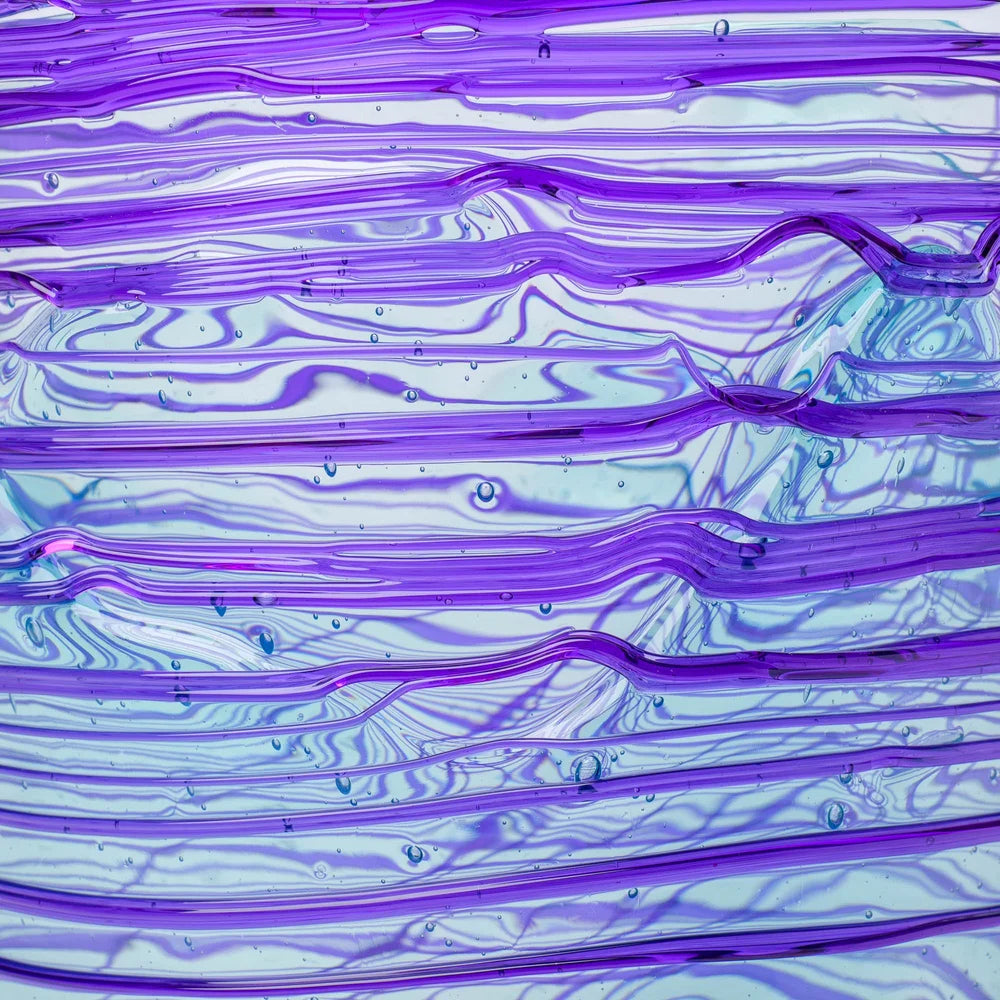 Spaghetti Vase - Clear Aqua, Purple