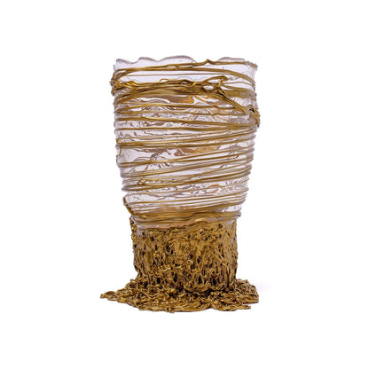 Spaghetti Vase - Clear And Gold