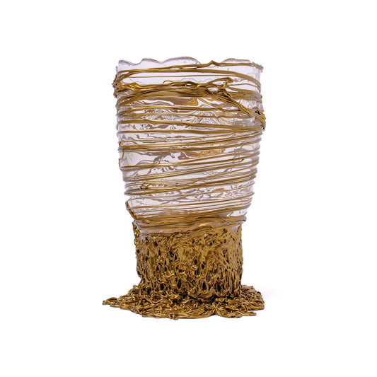 Spaghetti Vase - Clear And Gold