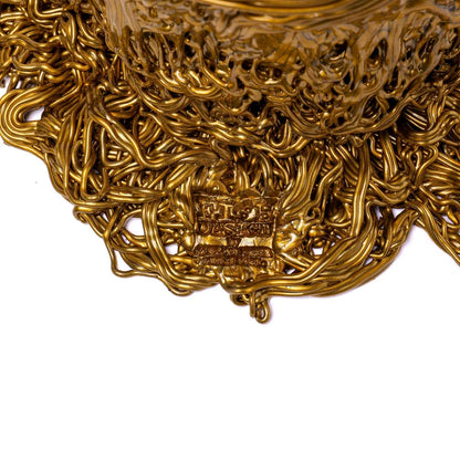 Spaghetti Vase - Clear And Gold