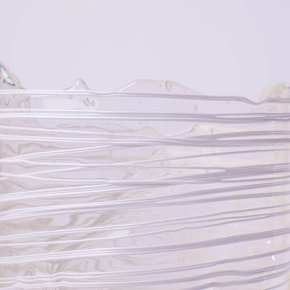 Spaghetti Vase - Clear And White