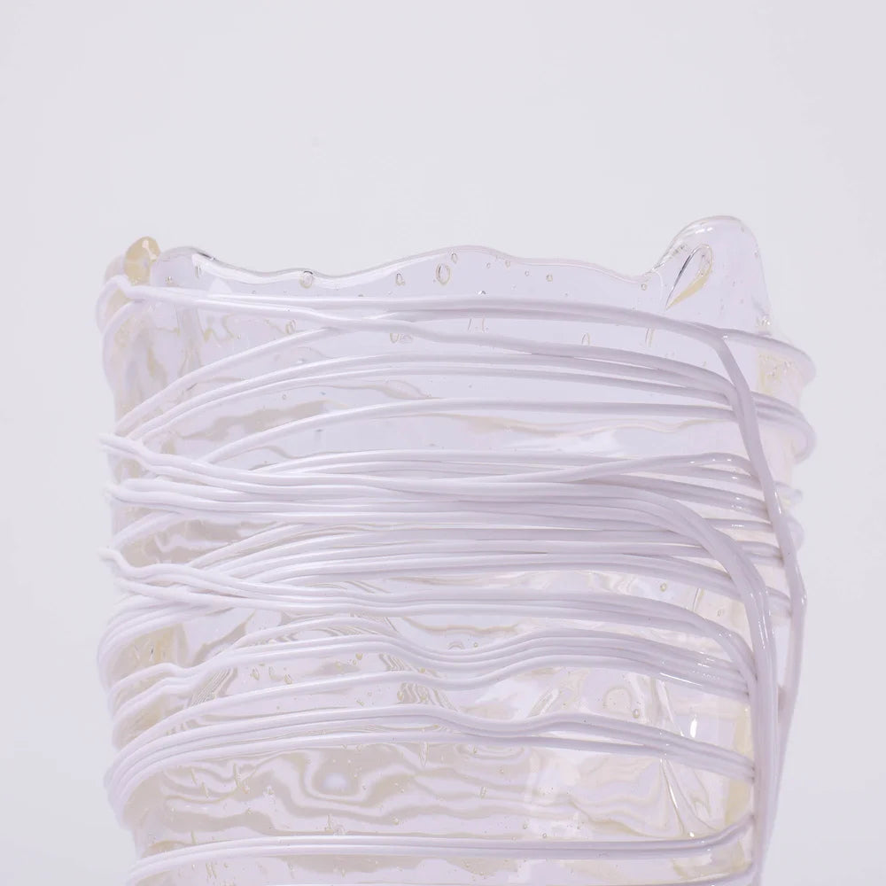 Spaghetti Vase - Clear And White