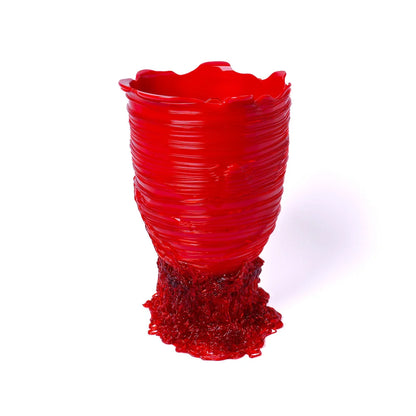 Spaghetti Vase - Matt Red, Clear Red