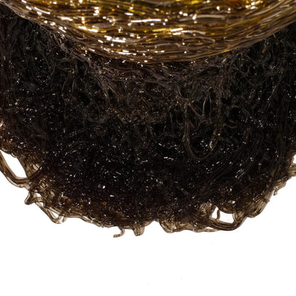 Spaghetti Vase - Clear Yellow And Clear Grey