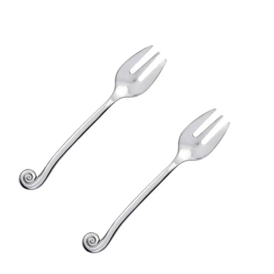 Swirl Stainless Cake Fork  Set Of 2