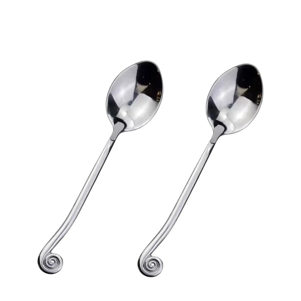 Swirl Stainless Dessert Spoons Set Of 2