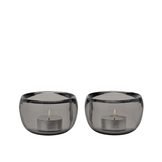 Ora Tealight Holder Smoke Set of 2