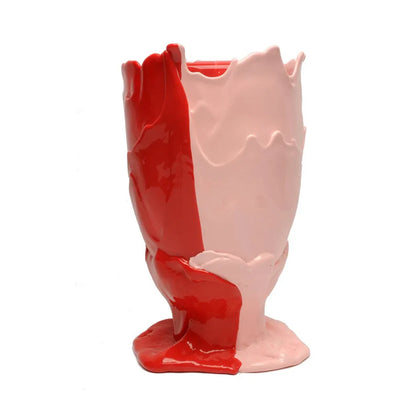 Twins C Vase - Matt Pastel Pink And Matt Coral Red