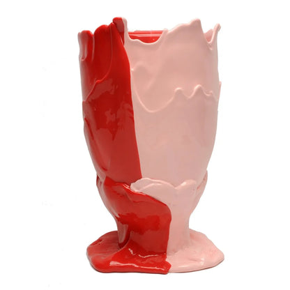 Twins C Vase - Matt Pastel Pink And Matt Coral Red