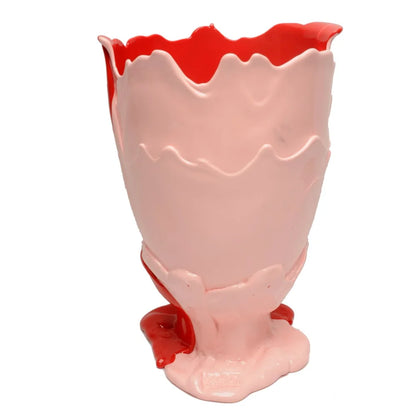 Twins C Vase - Matt Pastel Pink And Matt Coral Red