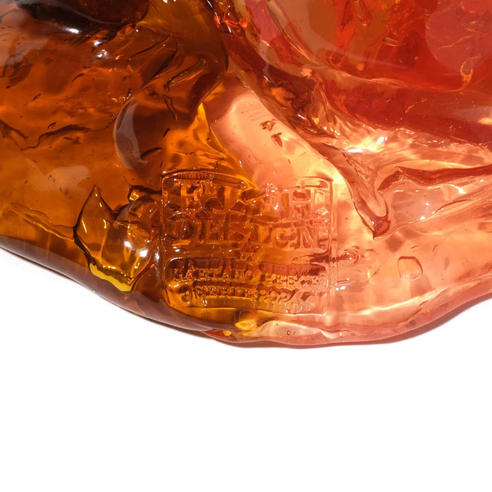 Twins C Vase - Clear Amber And Clear Light Ruby