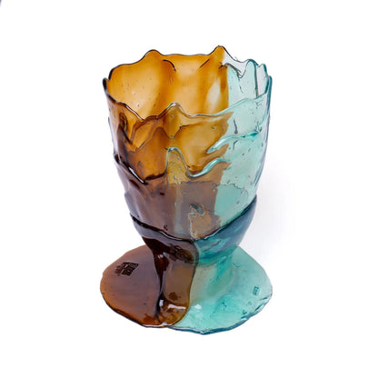 Twins C Vase - Aqua, Brown
