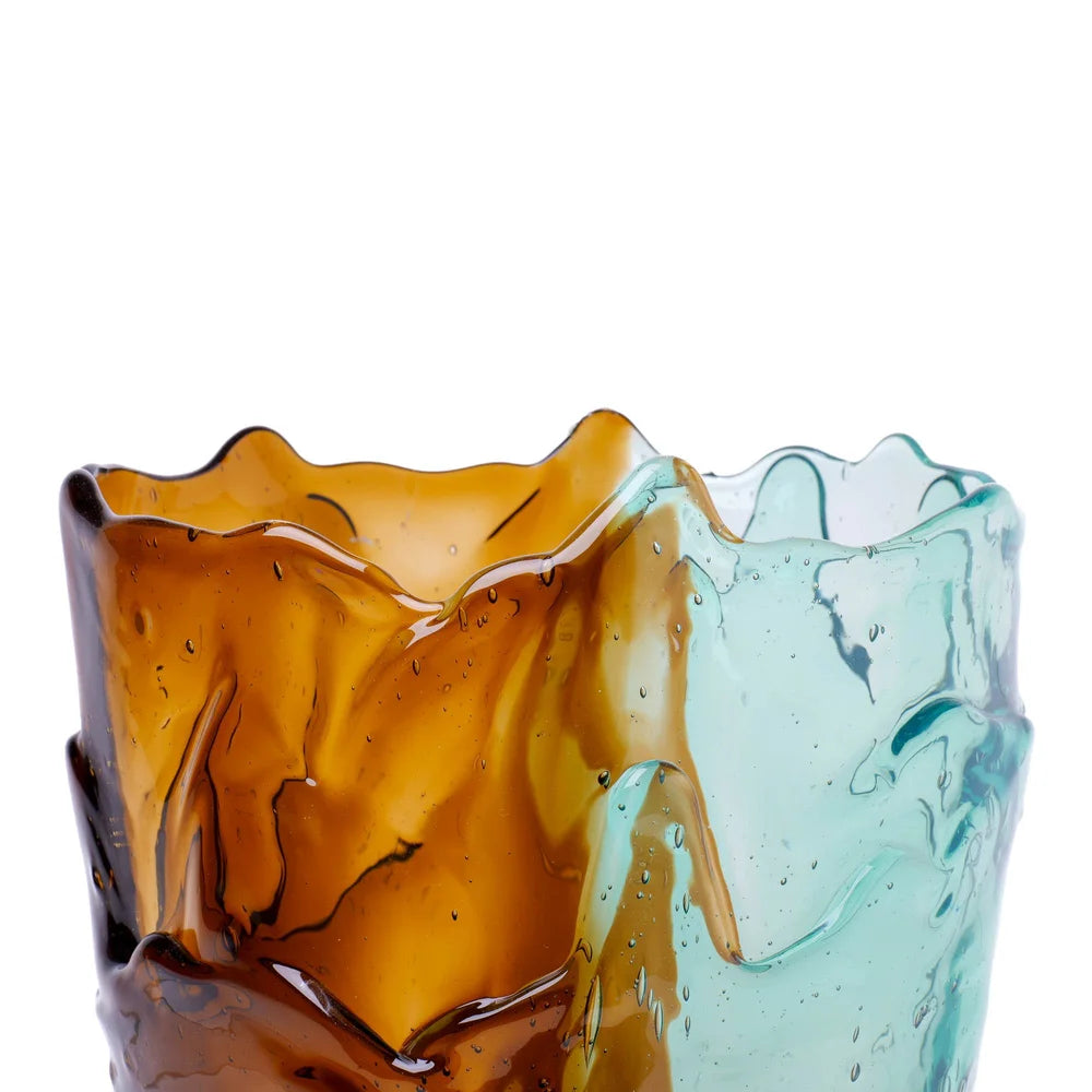 Twins C Vase - Aqua, Brown