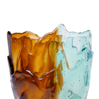 Twins C Vase - Aqua, Brown