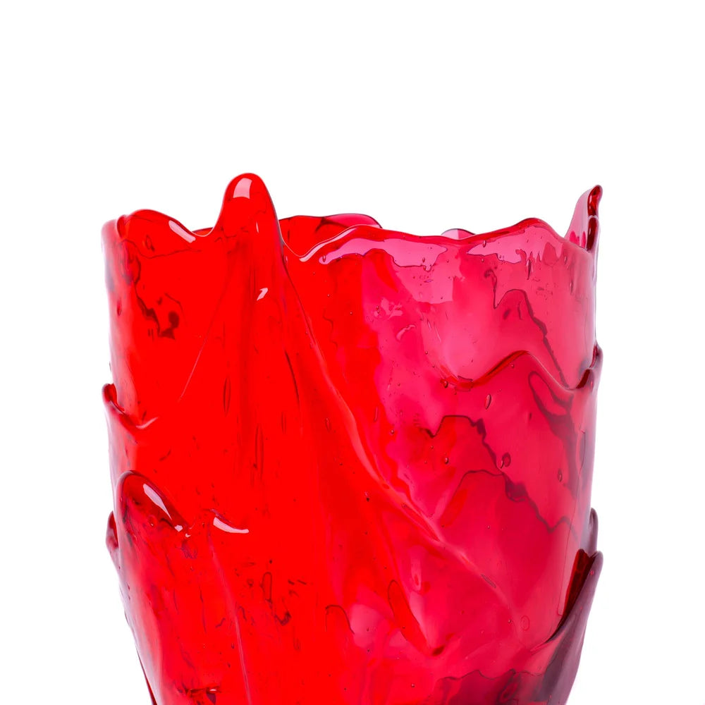 Twins C Vase - Clear Red And Clear Fuchsia