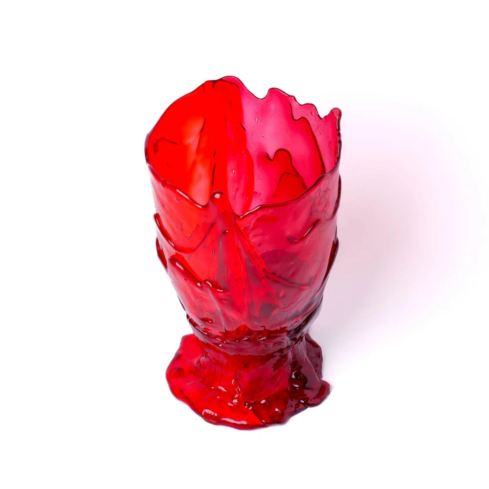 Twins C Vase - Clear Red And Clear Fuchsia