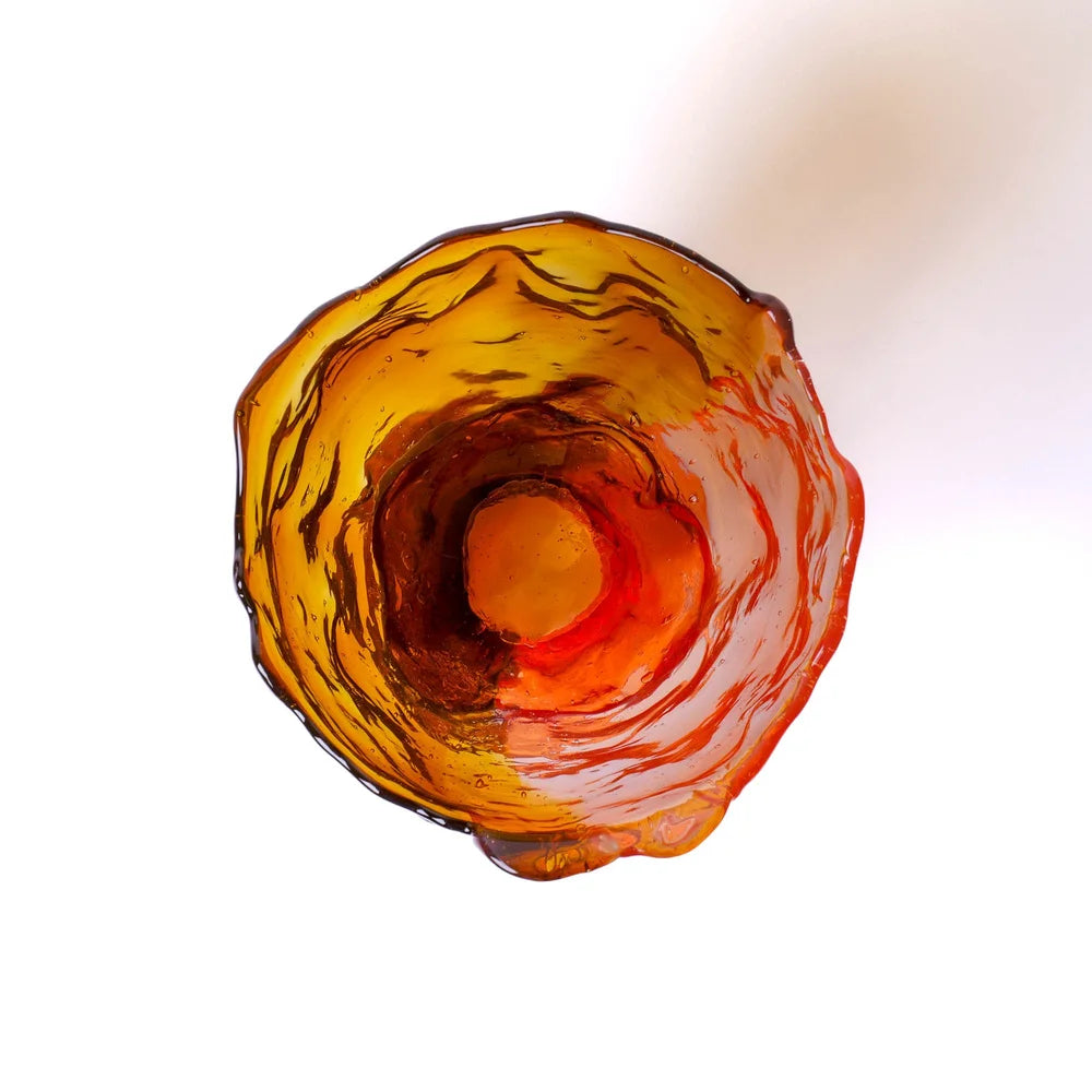 Twins C Vase - Clear Amber And Clear Light Ruby