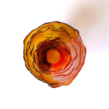 Twins C Vase - Clear Amber And Clear Light Ruby