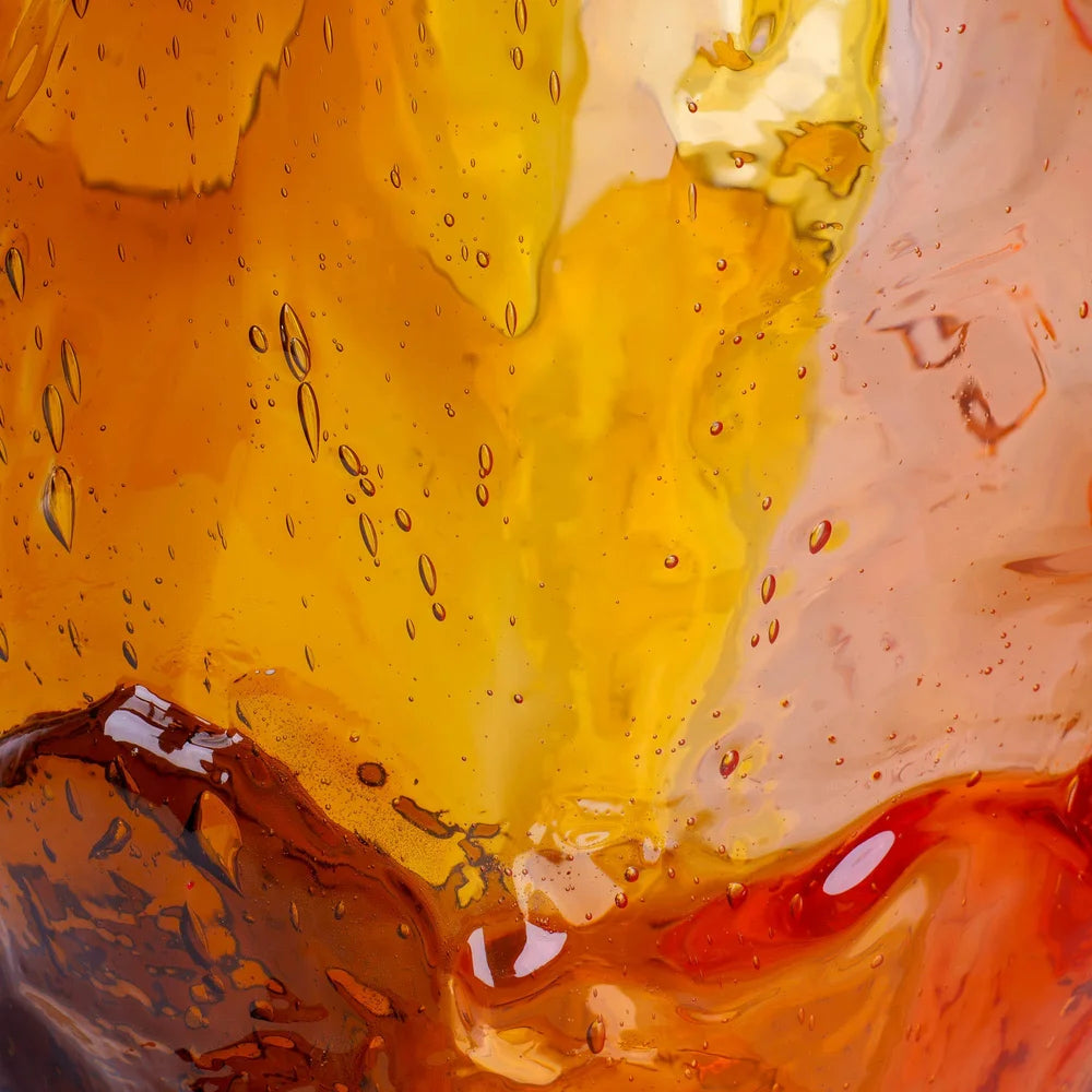 Twins C Vase - Clear Amber And Clear Light Ruby