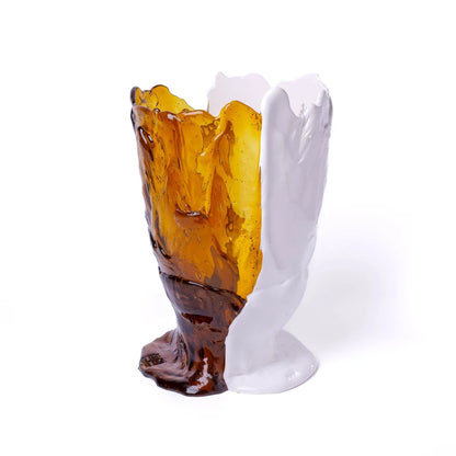 Twins C Vase - Amber, Matt White
