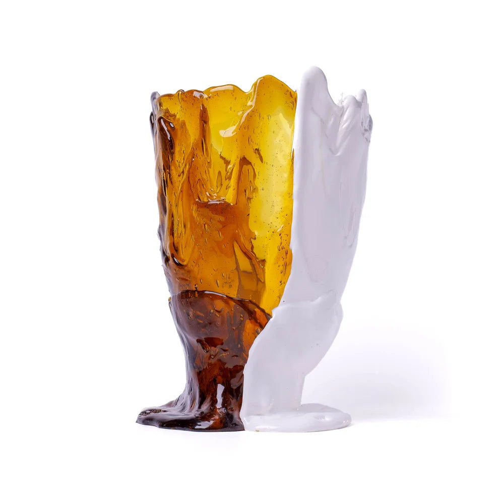 Twins C Vase - Amber, Matt White