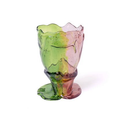 Twins C Vase - Clear Bottle Green And Clear Fuchsia