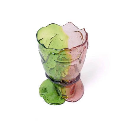 Twins C Vase - Clear Bottle Green And Clear Fuchsia