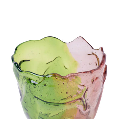 Twins C Vase - Clear Bottle Green And Clear Fuchsia