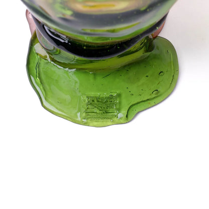 Twins C Vase - Clear Bottle Green And Clear Fuchsia