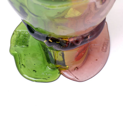 Twins C Vase - Clear Bottle Green And Clear Fuchsia