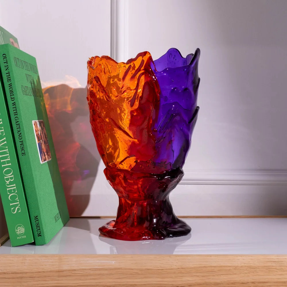 Twins C Vase - Clear Orange, Purple