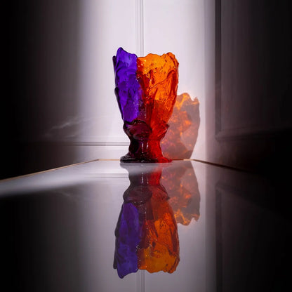 Twins C Vase - Clear Orange, Purple