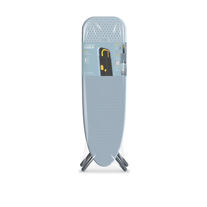 UAE laundry room-Gray ironing board with stand on a white background