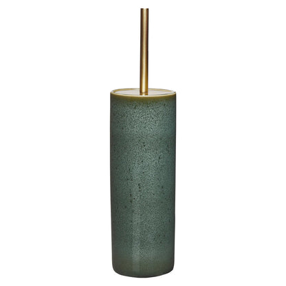 Green textured bottle with gold cap on a white background