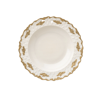 Lucia Set of 2 White & Gold Soup Plates