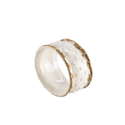 Lucia White & Gold Napkin Ring