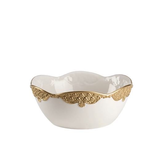 Caterina Medium White & Gold Bowl