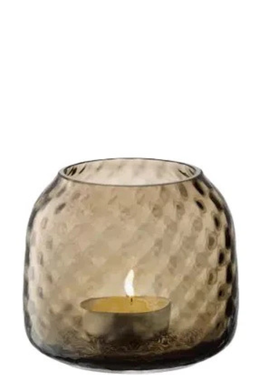 Dapple Tealight Holder  Earth Brown