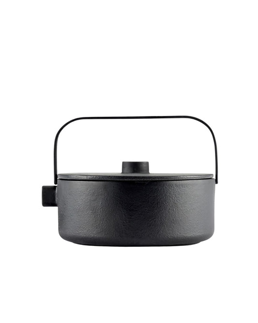 Tea pot cast iron black Collage
