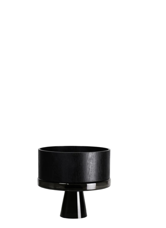 Wooden Bowl & Glass Stand L