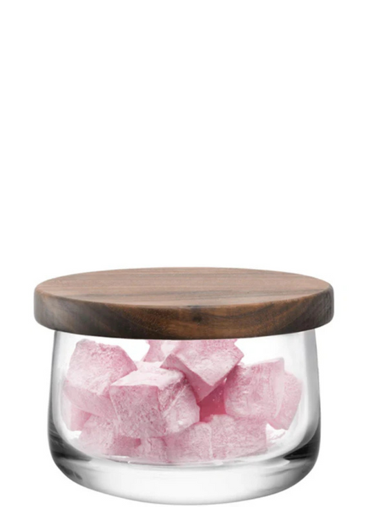 City Bowl & Walnut Lid 13cm Clear