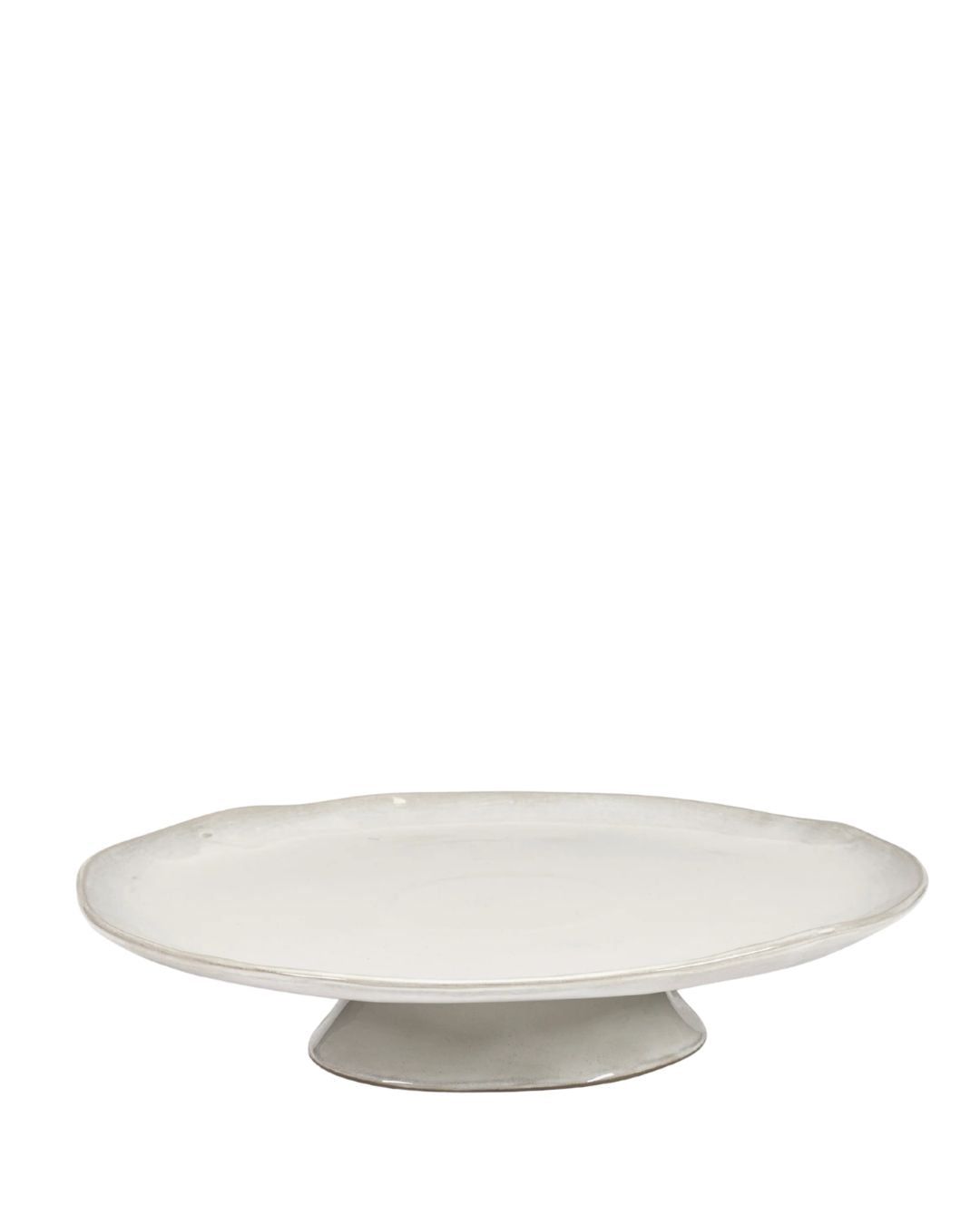 Large Plate On Foot Off-White La Mère