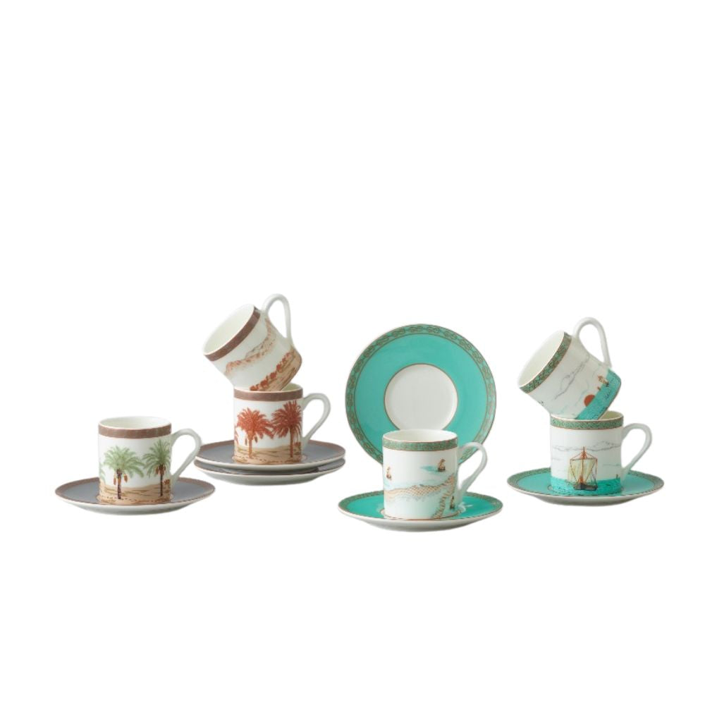 Majan Collection Cups and Saucer Set of 6