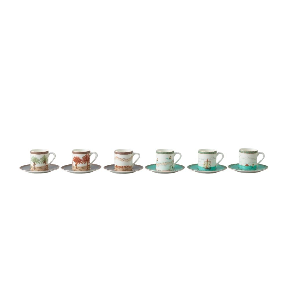 Majan Collection Cups and Saucer Set of 6
