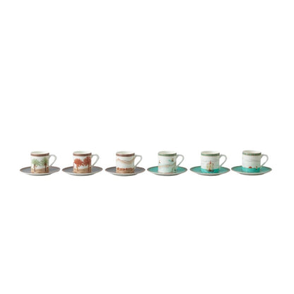 Majan Collection Cups and Saucer Set of 6