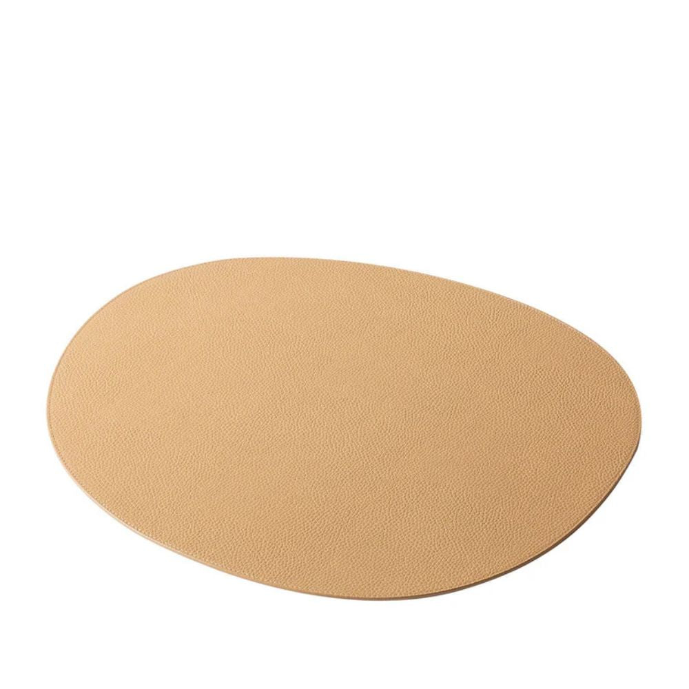 Maris Round Beige Leather Placemat