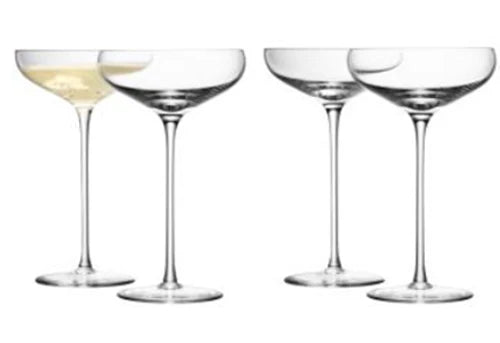 Wine Champagne Saucer 300ml Clear x 4