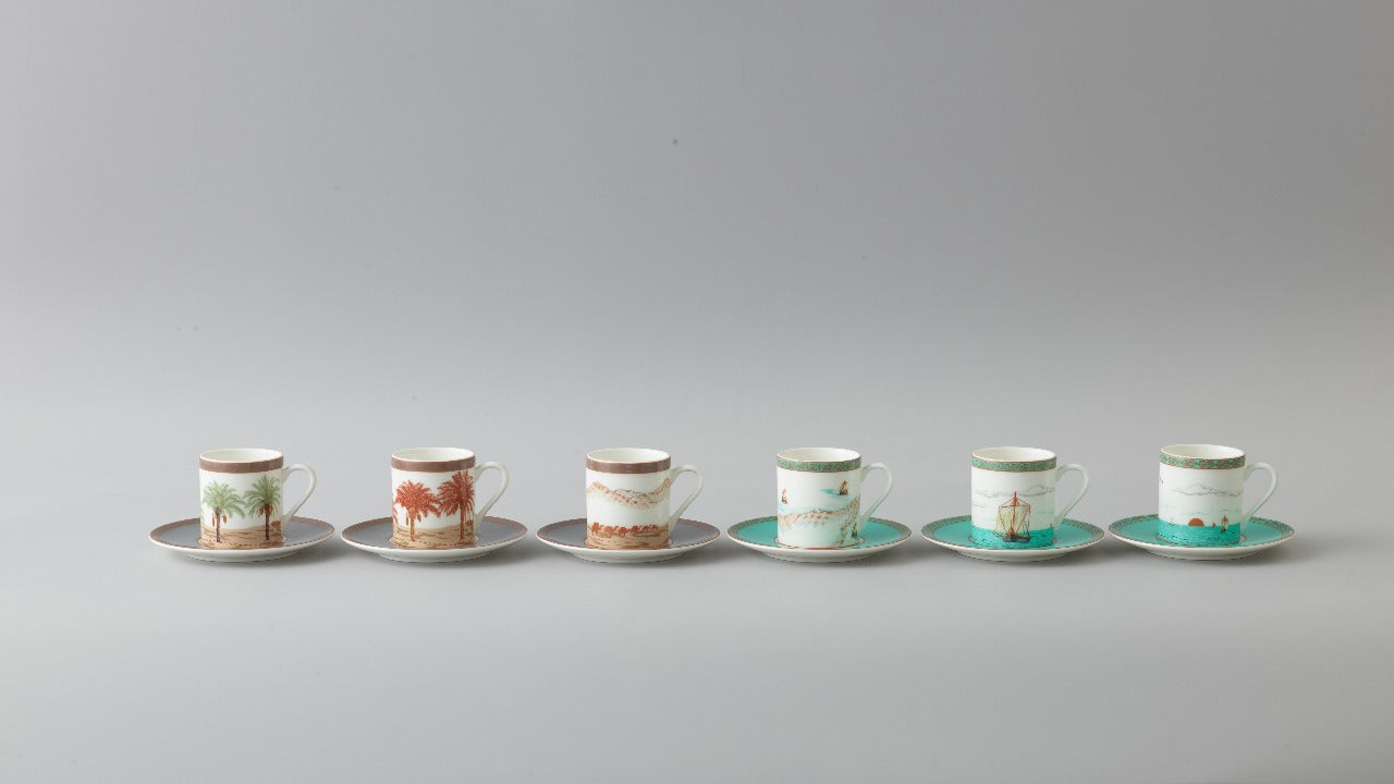 Majan Collection Cups and Saucer Set of 6