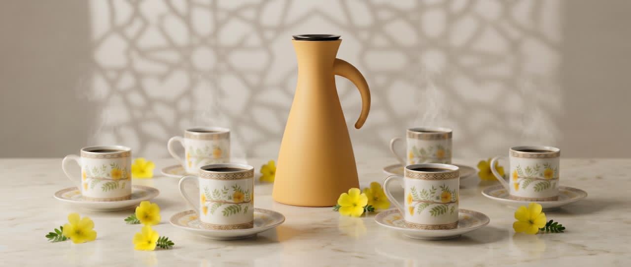 Turkish Coffee Cups & Saucers 6pcs - National Flower